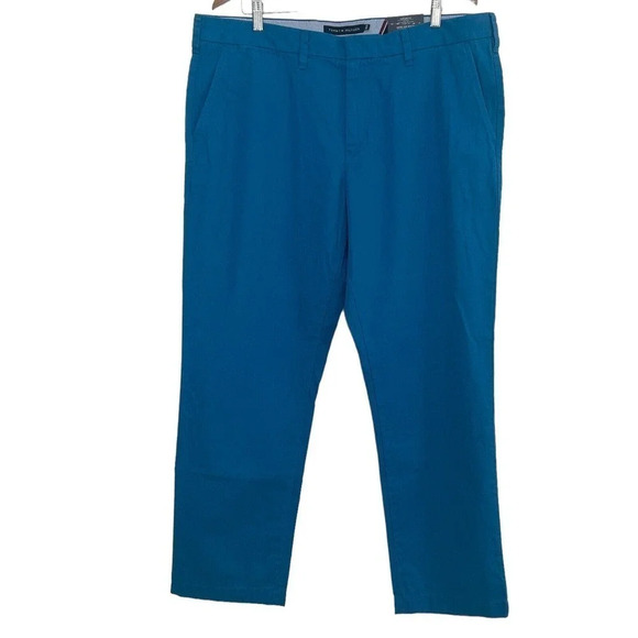 Tommy Hilfiger Seaport Teal 38/30 Custom Fit Straight Leg Chino Pants Mens NWT‎ - Picture 1 of 5
